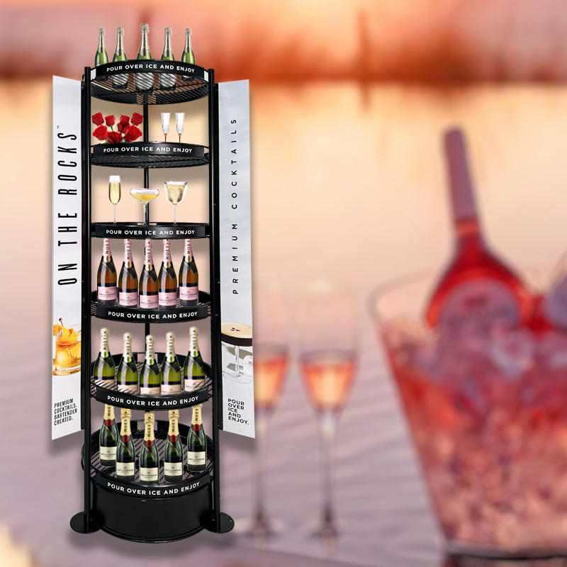 Customizable 6-Tier Freestanding Metal Round Wine Display Rack – NACYC ...